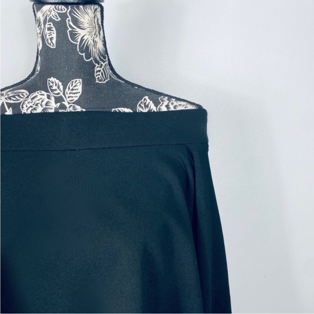 Zara Basic Black Off Shoulder Flutter Sleeve Stre… - image 3